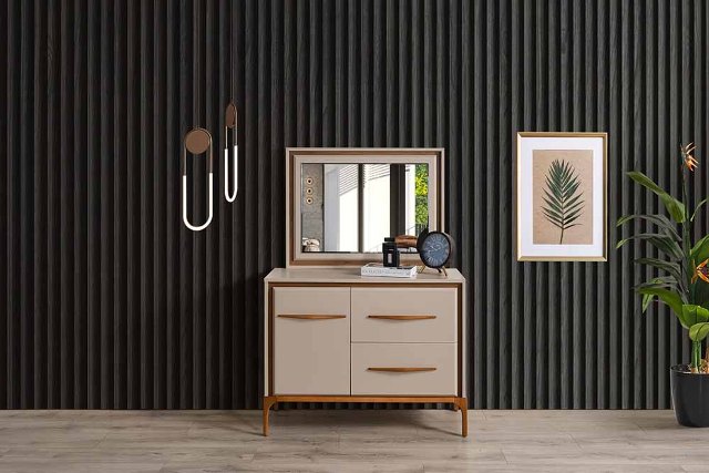 Бежевый комплект мебели для спальни Кумсал