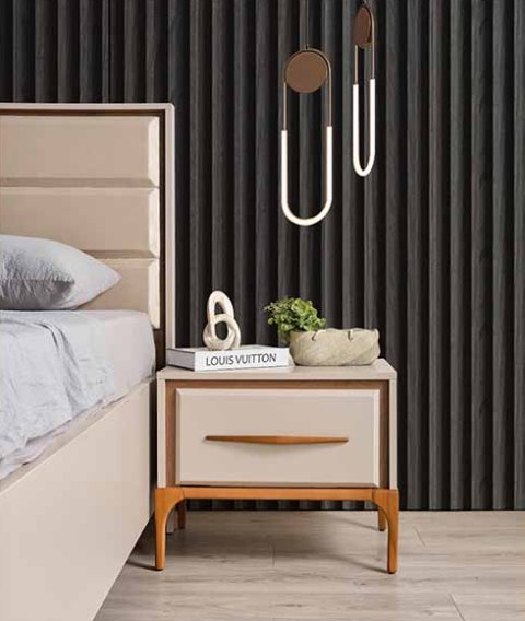 Бежевый комплект мебели для спальни Кумсал