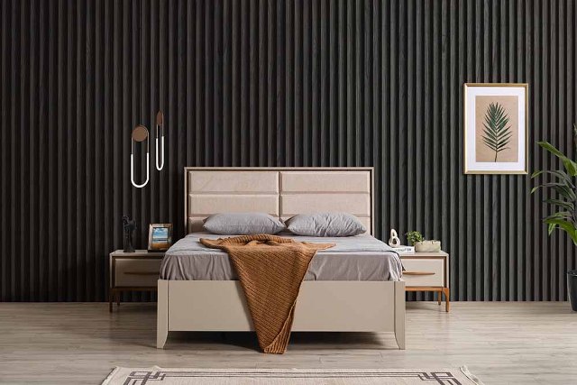 Бежевый комплект мебели для спальни Кумсал