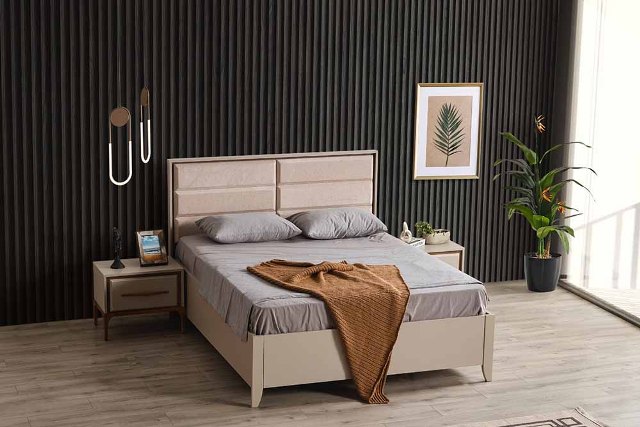 Бежевый комплект мебели для спальни Кумсал