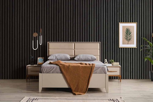 Бежевый комплект мебели для спальни Кумсал