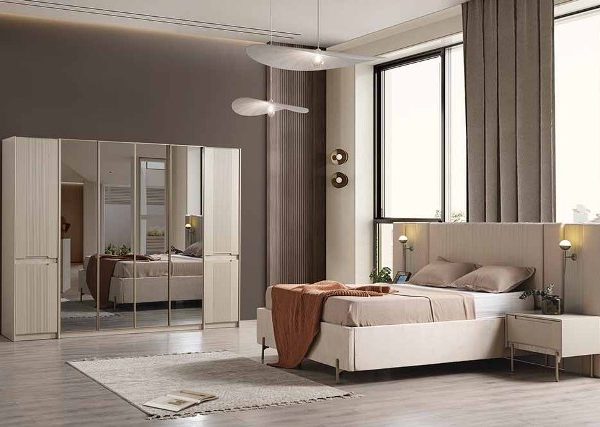 Кремовая современная мебель для спальни Орландо
