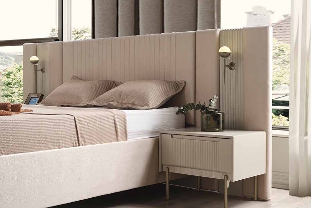 Кремовая современная мебель для спальни Орландо