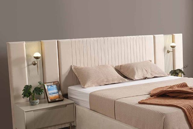 Кремовая современная мебель для спальни Орландо