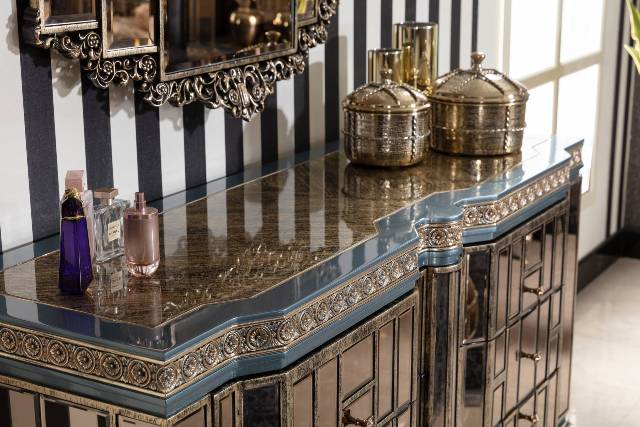 Синий спальный гарнитур Аматис, ALIG Синий спальный гарнитур Аматис, ALIG