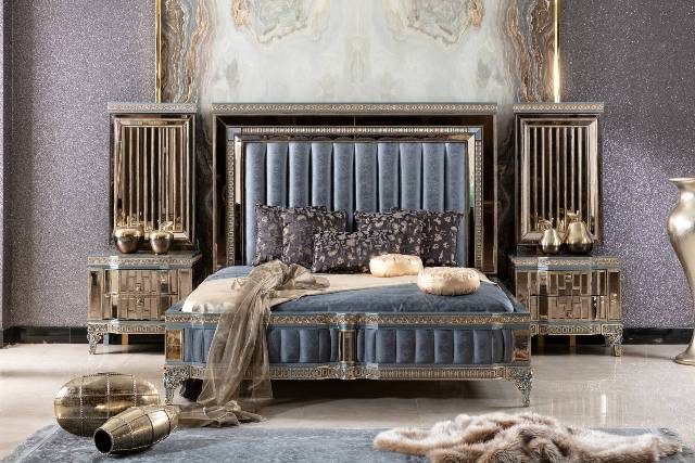 Синий спальный гарнитур Аматис, ALIG Синий спальный гарнитур Аматис, ALIG