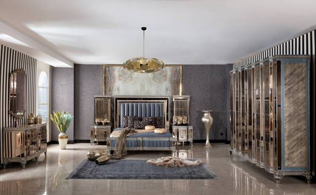 Синий спальный гарнитур Аматис, ALIG Синий спальный гарнитур Аматис, ALIG