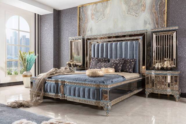 Синий спальный гарнитур Аматис, ALIG Синий спальный гарнитур Аматис, ALIG