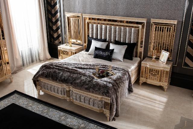 Бежевая спальня с золотом Аматис, ALIG