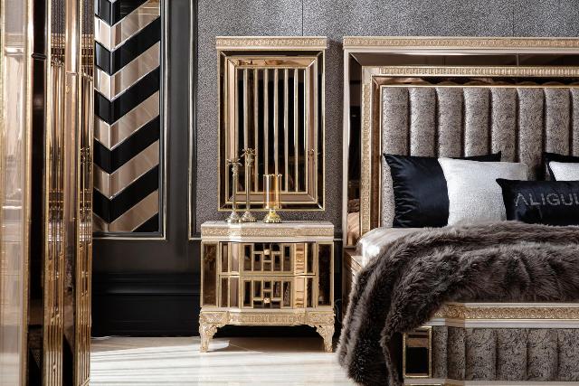 Бежевая спальня с золотом Аматис, ALIG