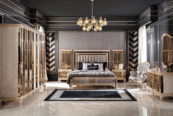 Бежевая спальня с золотом Аматис, ALIG