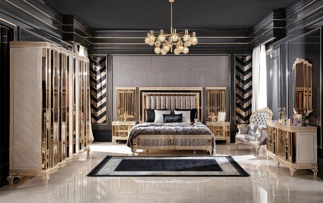 Бежевая спальня с золотом Аматис, ALIG