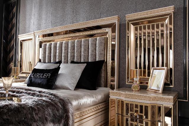 Бежевая спальня с золотом Аматис, ALIG