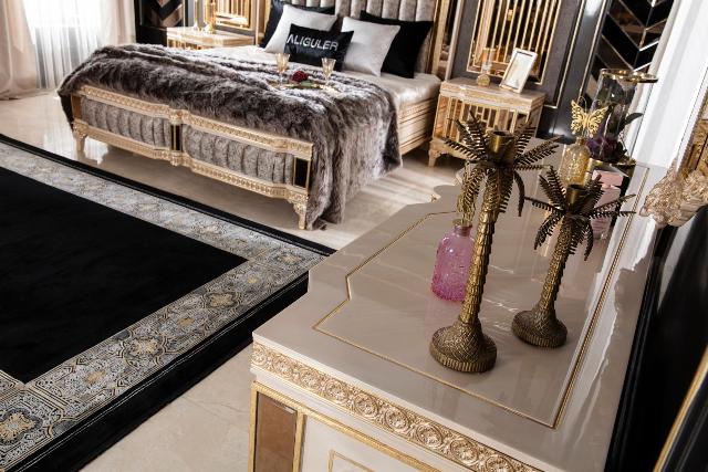 Бежевая спальня с золотом Аматис, ALIG