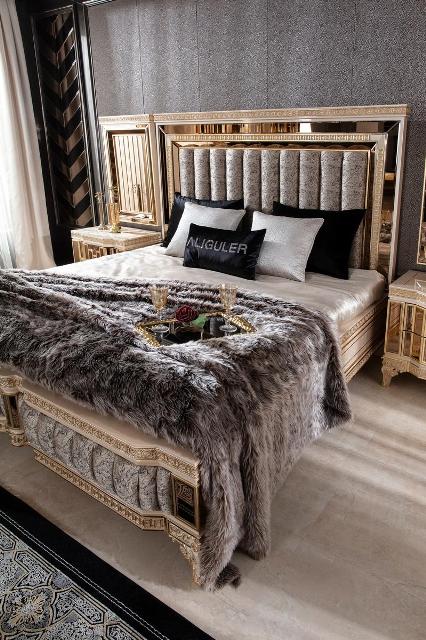 Бежевая спальня с золотом Аматис, ALIG