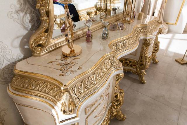 Золотая резная мебель для спальни Ася, ALIG