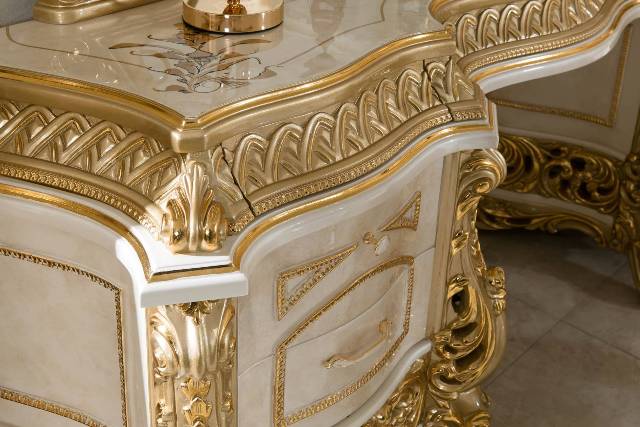 Золотая резная мебель для спальни Ася, ALIG