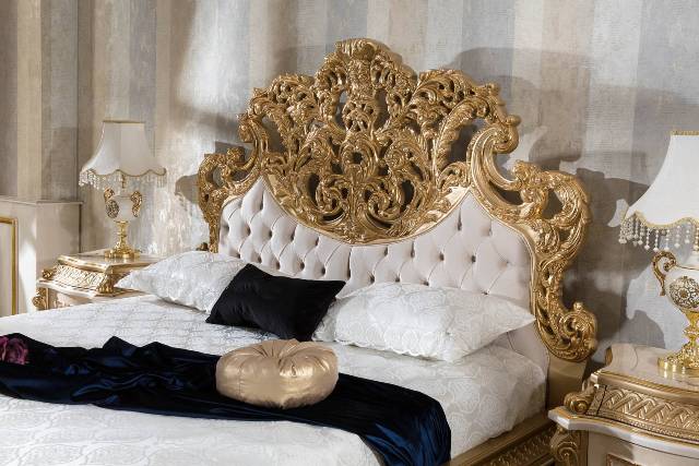 Золотая резная мебель для спальни Ася, ALIG