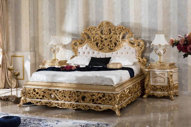 Золотая резная мебель для спальни Ася, ALIG