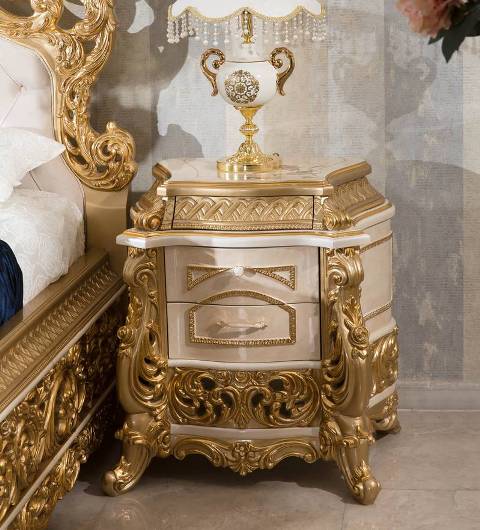 Золотая резная мебель для спальни Ася, ALIG