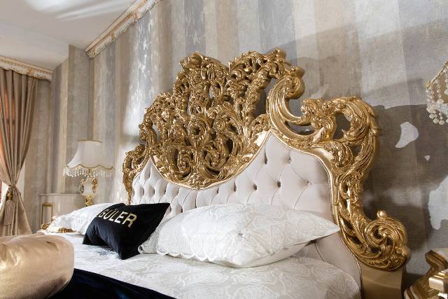 Золотая резная мебель для спальни Ася, ALIG