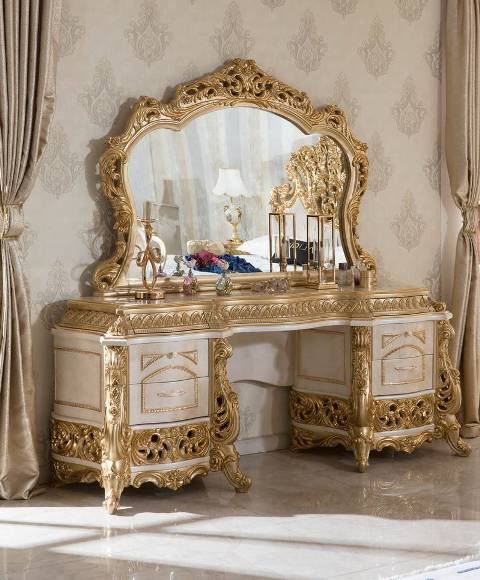 Золотая резная мебель для спальни Ася, ALIG