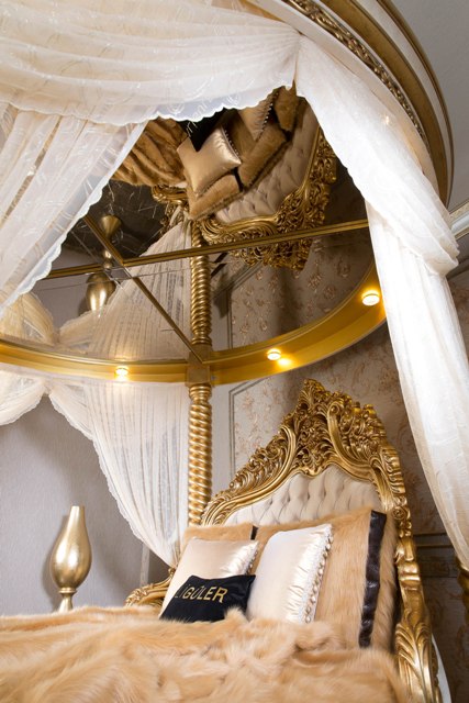 Золотая спальня с круглой кроватью Айбарс, Alig