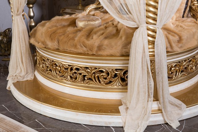 Золотая спальня с круглой кроватью Айбарс, Alig