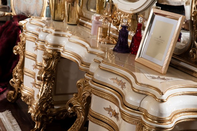 Золотая мебель для спальни Флоренция, ALIG