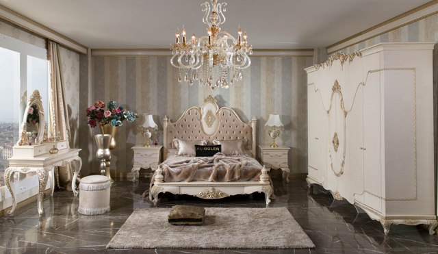 Белая спальня в стиле классика Хизар, ALIG