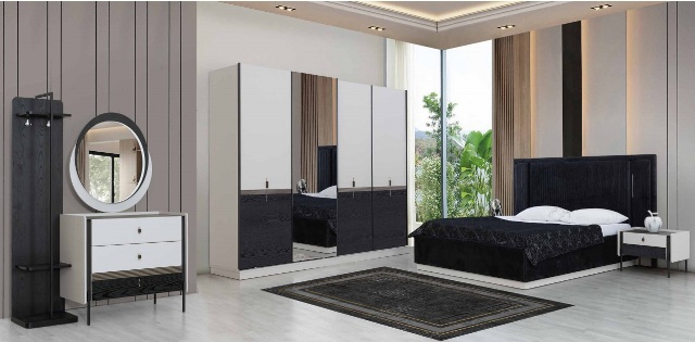 Бело-черная спальня Орландо