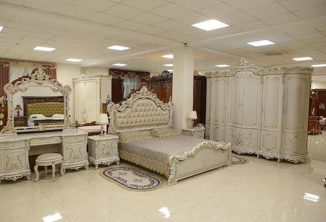 Белая спальня с золотом барокко Верона 188 Белая спальня с золотом барокко Верона 188