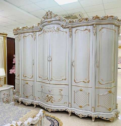 Белая спальня с золотом барокко Верона 188 Белая спальня с золотом барокко Верона 188