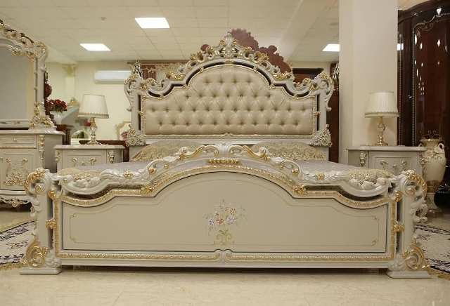Белая спальня с золотом барокко Верона 188 Белая спальня с золотом барокко Верона 188