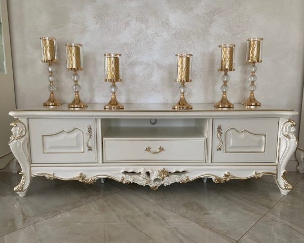 Классическая белая тумба ТВ Пале Рояль, Энигма