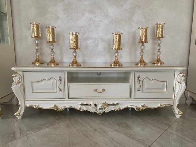 Классическая белая тумба ТВ Пале Рояль, Энигма Классическая белая тумба ТВ Пале Рояль, Энигма