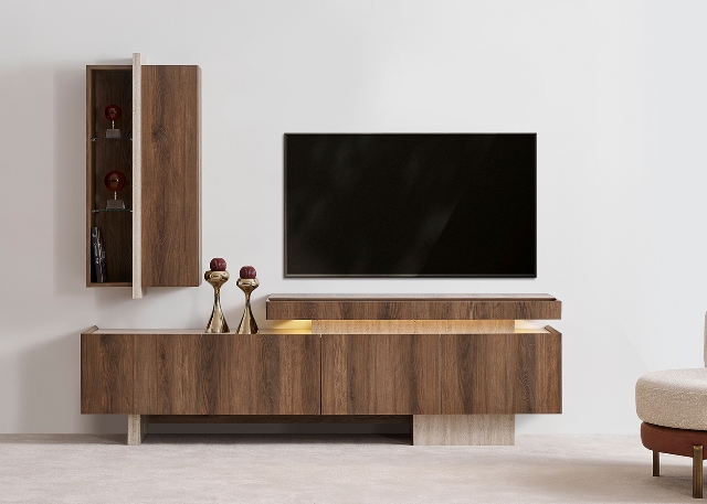 Ореховая современная тумба под телевизор Кармен, NEW Ореховая современная тумба под телевизор Кармен, NEW