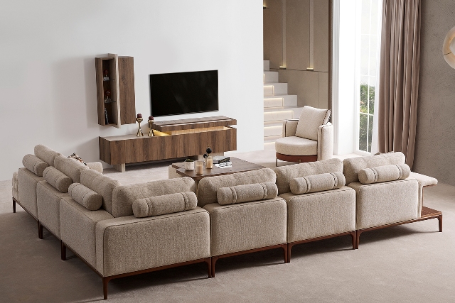 Ореховая современная тумба под телевизор Кармен, NEW