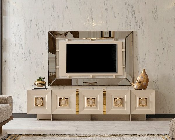 Бежевая тумба ТВ Гранд, NEW