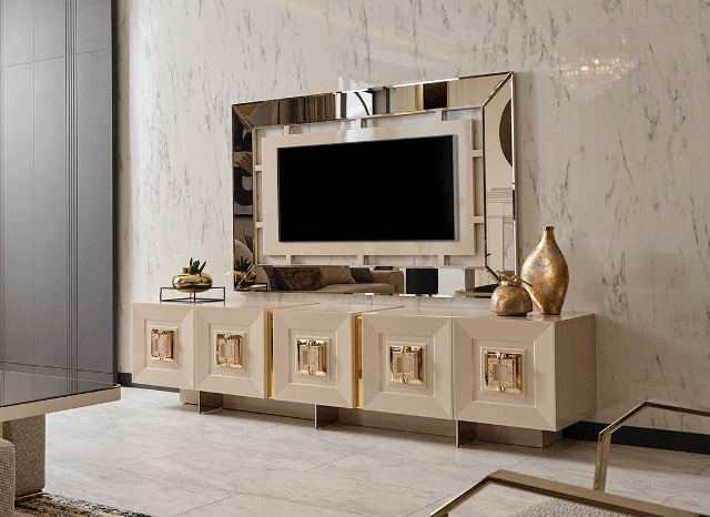 Бежевая тумба ТВ Гранд, NEW