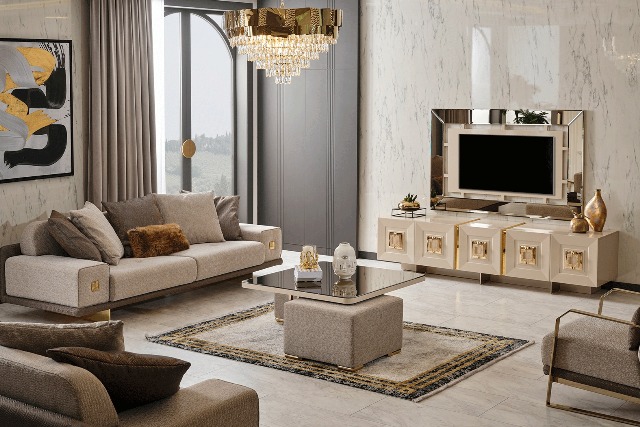 Бежевая тумба ТВ Гранд, NEW