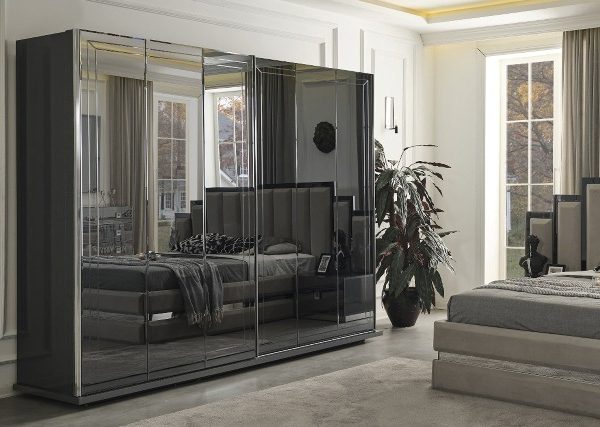 Серая зеркальная спальня Лотос, NUC