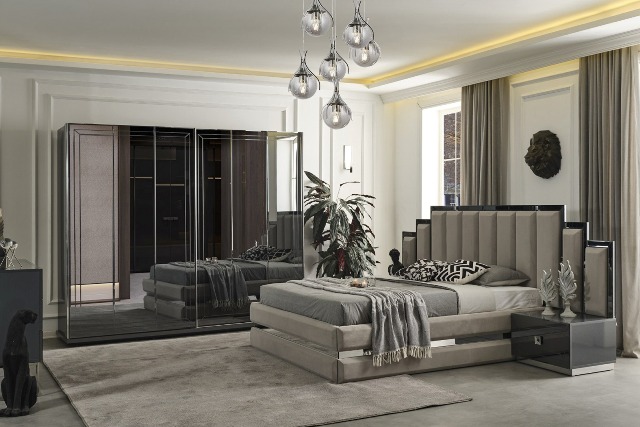 Серая зеркальная спальня Лотос, NUC Серая зеркальная спальня Лотос, NUC