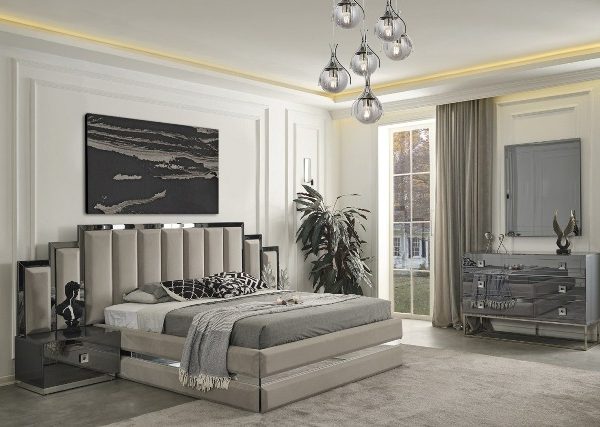 Серая зеркальная спальня Лотос, NUC