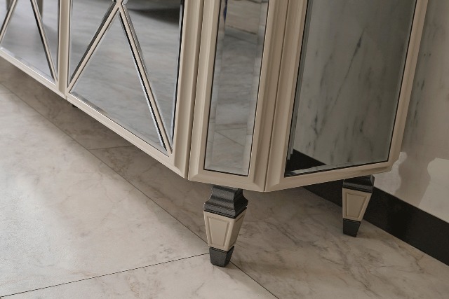 Белая зеркальная тумба под телевизор Пикассо, NEW