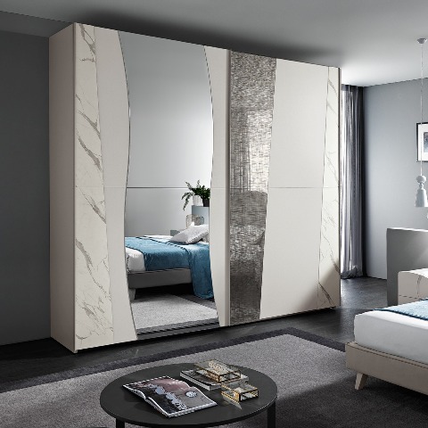 Белая спальня в стиле АРТ-Деко SWING, SABER Белая спальня в стиле АРТ-Деко SWING, SABER