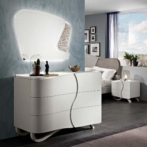 Белая спальня в стиле АРТ-Деко SWING, SABER Белая спальня в стиле АРТ-Деко SWING, SABER