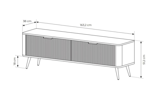 Кремовая тумба под телевизор Ланте, Польша