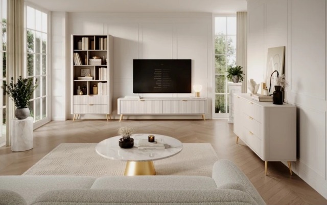 Кремовая тумба под телевизор Ланте, Польша