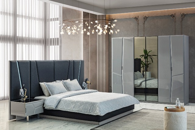 Серая спальня в стиле АРТ-Деко Лима, AYHA